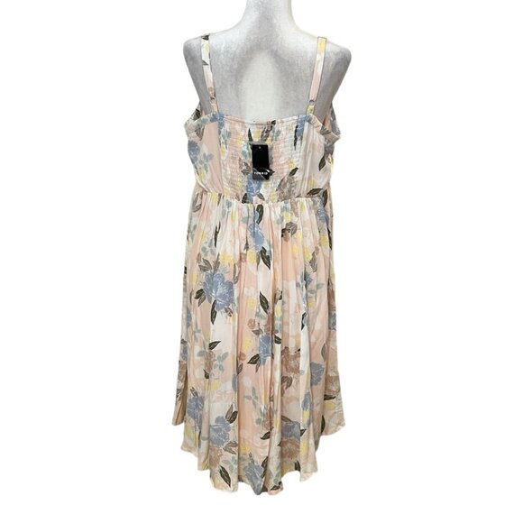 NWT TORRID Floral Button Front Sundress Size 1X Smocked Back Pockets Lined Rayon - Picture 2 of 9